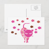 Naughty Cat Briefkaart (Voorkant / Achterkant)