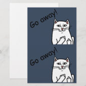 Naughty Cat Briefpapier (Voorkant / Achterkant)