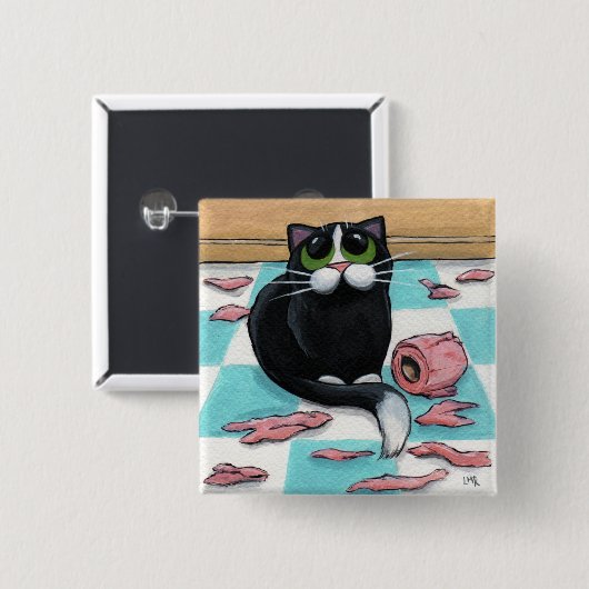 Naughty Cat Button (Voorkant /achterkant)