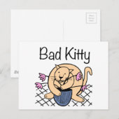 Naughty Cat Cartoon Briefkaart (Voorkant / Achterkant)
