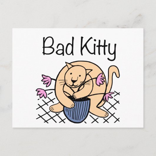 Naughty Cat Cartoon Briefkaart (Voorkant)