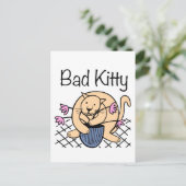 Naughty Cat Cartoon Briefkaart (Staand voorkant)