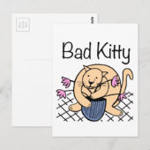 Naughty Cat Cartoon Briefkaart (Voorkant / Achterkant)