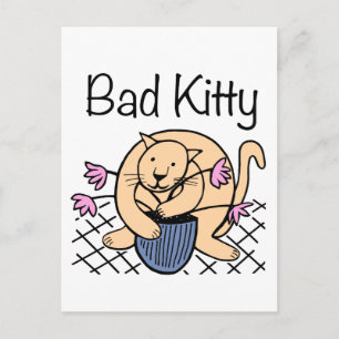 Naughty Cat Cartoon Briefkaart