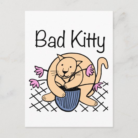 Naughty Cat Cartoon Briefkaart (Voorkant)