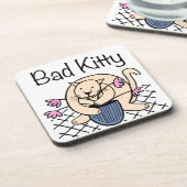 Naughty Cat Cartoon Onderzetter (Linkerzijde)