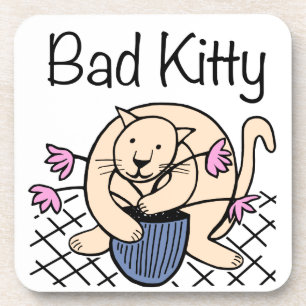 Naughty Cat Cartoon Onderzetter