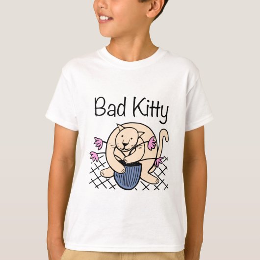 Naughty Cat Cartoon T-shirt (Voorkant)