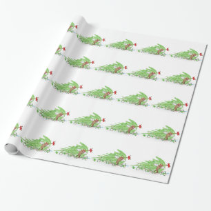 Naughty Cat kerstboom Funny Holiday Humor Cadeaupapier