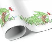 Naughty Cat kerstboom Funny Holiday Humor Cadeaupapier (Rol Hoek)