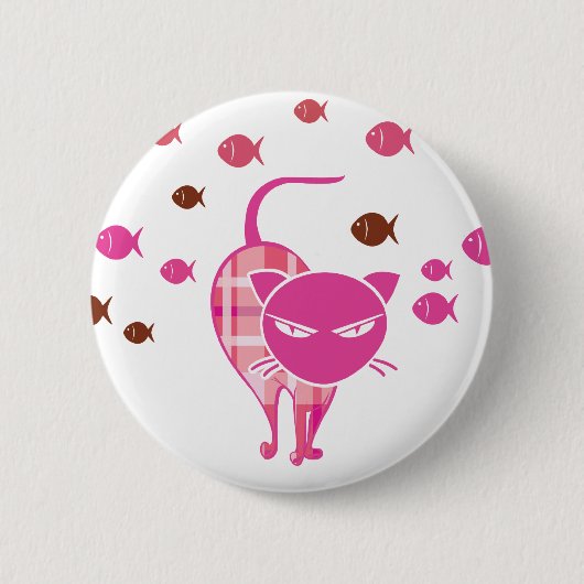 Naughty Cat Ronde Button 5,7 Cm (Voorkant)