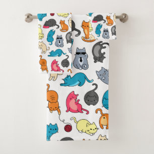 Naughty Cats Kittens Crowd Bad Handdoek