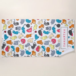 Naughty Cats Kittens Crowd Persoonlijk Strandlaken