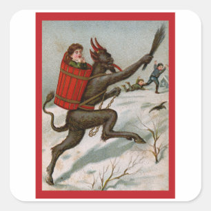 Naughty Children -  Krampus Vierkante Sticker