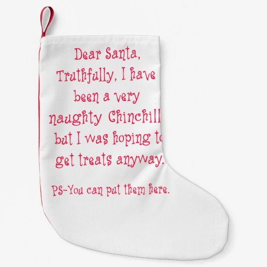Naughty Chinchilla Kleine Kerstsok (Voorkant)