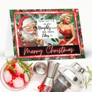 Naughty Christmas Card - Funny - Retro Husband Kaart