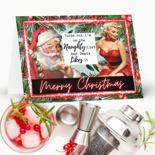 Naughty Christmas Card - Funny - Retro Husband Kaart