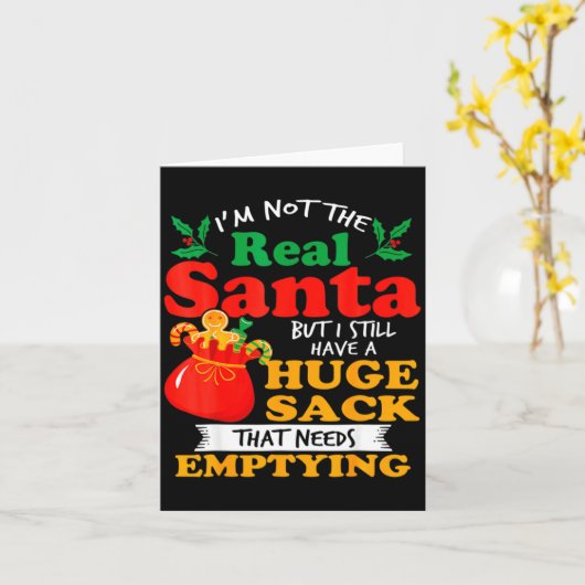 Naughty Christmas For Men Huge Package Sack Dirty  Kaart (Gele Bloem)