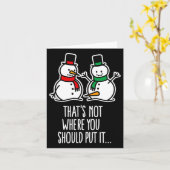 Naughty Christmas Gezegde Dirty Snowman Cartoon Ug Kaart (Gele Bloem)
