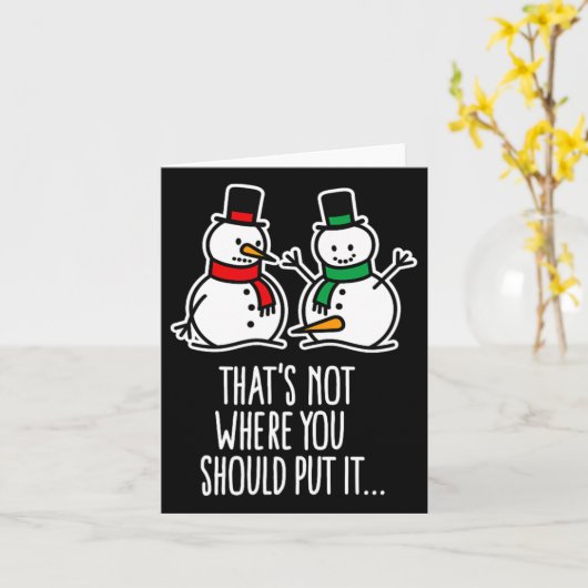 Naughty Christmas Gezegde Dirty Snowman Cartoon Ug Kaart (Gele Bloem)