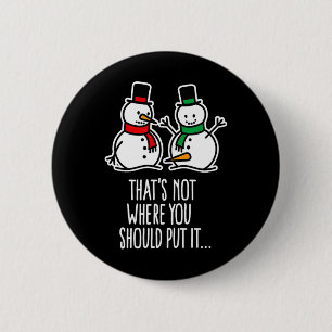 Naughty Christmas Gezegde Dirty Snowman Cartoon Ug Ronde Button 5,7 Cm
