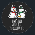 Naughty Christmas Gezegde Dirty Snowman Cartoon Ug Ronde Sticker<br><div class="desc">Naughty Christmas Gezegde Dirty Snowman Cartoon Ugly Xmas</div>