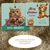 Naughty Christmas Ginger Kitten Keramisch Ornament