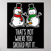 Naughty Christmas Saying Dirty Snowman Cartoon Ugl Poster (Voorkant)