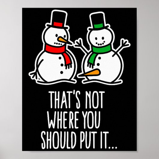 Naughty Christmas Saying Dirty Snowman Cartoon Ugl Poster (Voorkant)