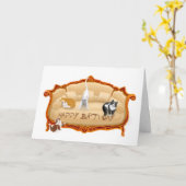 Naughty Couch Cats Verjaardag Kaart (Gele Bloem)