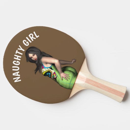 NAUGHTY CURVY GIRL PING PONG PADDLE TAFELTENNISBATJE (Zijkant)