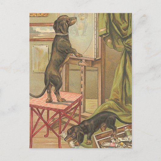 Naughty Dachshunds Briefkaart (Voorkant)