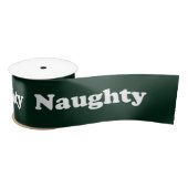 Naughty dark pine green white grappige leuke flikk satijnen lint (Spoel)