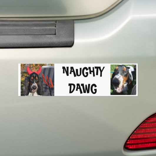 NAUGHTY DAWG BUMPERSTICKER (Op auto)