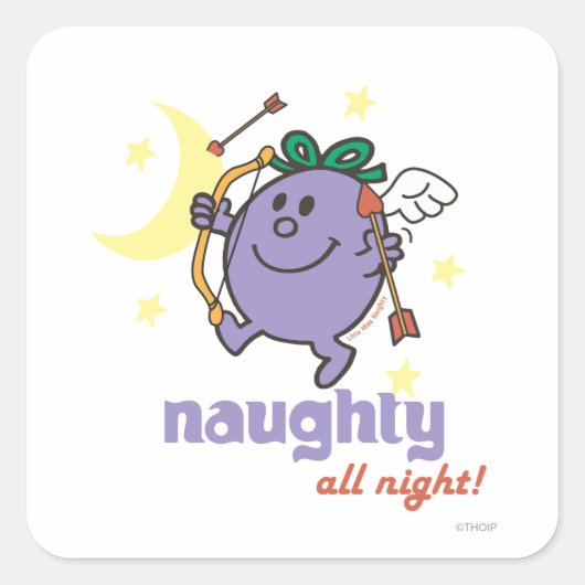 Naughty de hele nacht. vierkante sticker (Voorkant)