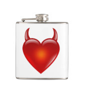 Naughty Devil Heart met Horns Heupfles (Voorkant)