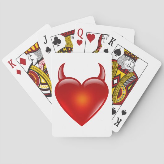 Naughty Devil Heart met Horns Pokerkaarten (Achterkant)