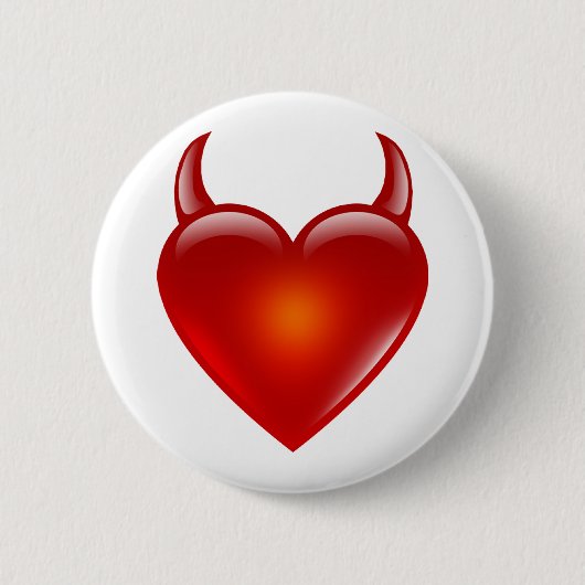 Naughty Devil Heart met Horns Ronde Button 5,7 Cm (Voorkant)
