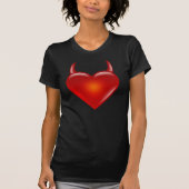 Naughty Devil Heart met Horns T-shirt (Voorkant)