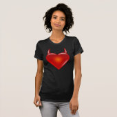 Naughty Devil Heart met Horns T-shirt (Voorkant volledig)