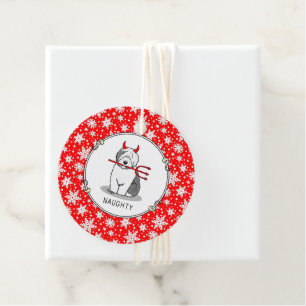 Naughty Devil Old English Sheepdog (grijs 1) Bedankjes Labels