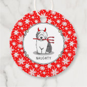 Naughty Devil Old English Sheepdog (grijs 1) Bedankjes Labels (Voorkant)