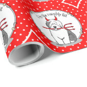Naughty Devil Old English Sheepdog (grijs 1) Cadeaupapier (Rol Hoek)