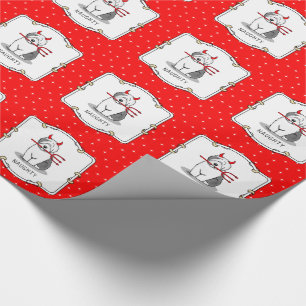 Naughty Devil Old English Sheepdog (grijs 1) Cadeaupapier