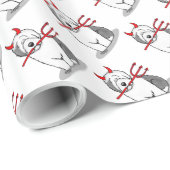 Naughty Devil Old English Sheepdog (grijs 1) Cadeaupapier (Rol Hoek)