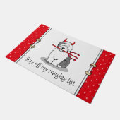 Naughty Devil Old English Sheepdog (grijs 1) Deurmat (Schuin)