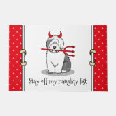 Naughty Devil Old English Sheepdog (grijs 1) Deurmat (Voorkant)
