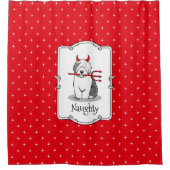 Naughty Devil Old English Sheepdog (grijs 1) Douchegordijn (Voorkant)