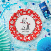 Naughty Devil Old English Sheepdog (grijs 1) Papieren Bordje (Feest)