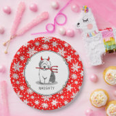 Naughty Devil Old English Sheepdog (grijs 1) Papieren Bordje (Feest)